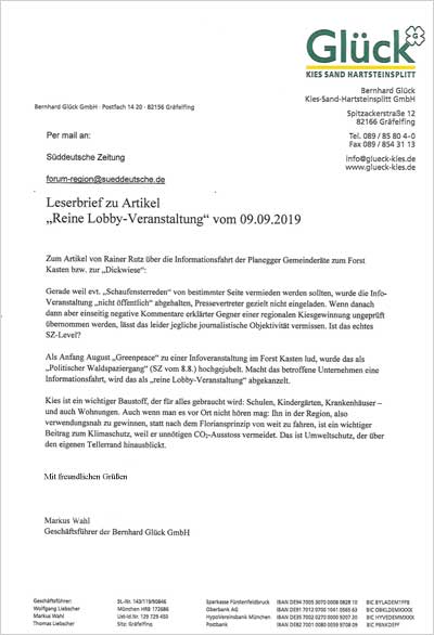 Leserbrief SZ 09.09.2019